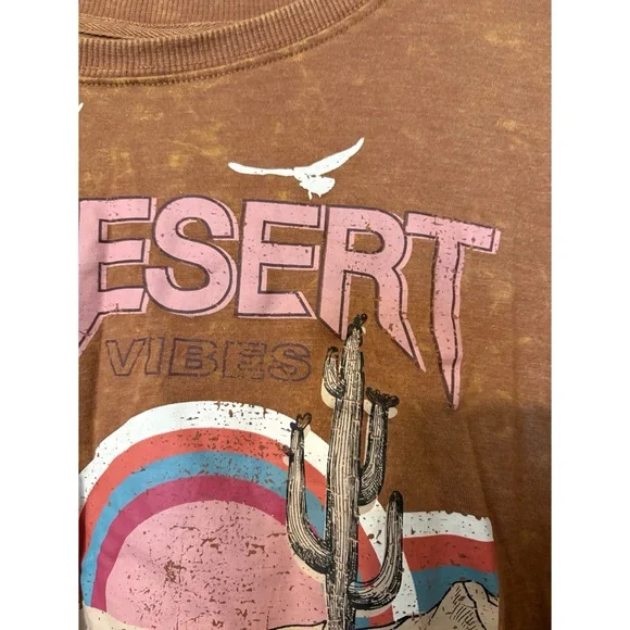 No Boundaries | Burnt Orange Brown Graphic Tee with Distressed Desert Print - Picture 7 of 7